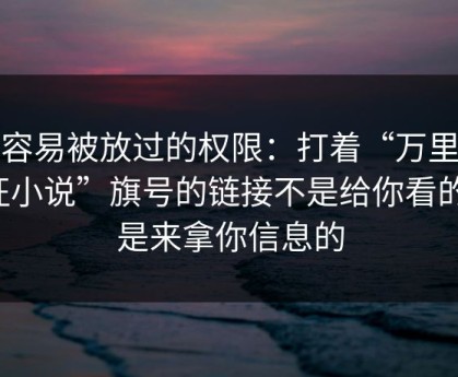 最容易被放过的权限：打着“万里长征小说”旗号的链接不是给你看的，是来拿你信息的