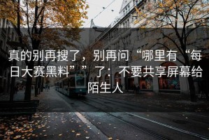 真的别再搜了，别再问“哪里有“每日大赛黑料””了：不要共享屏幕给陌生人