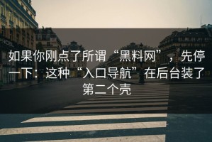 如果你刚点了所谓“黑料网”，先停一下：这种“入口导航”在后台装了第二个壳