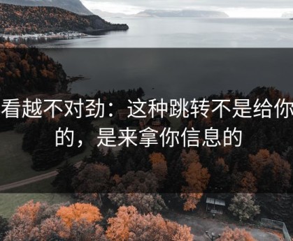 越看越不对劲：这种跳转不是给你看的，是来拿你信息的