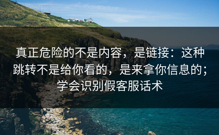 真正危险的不是内容，是链接：这种跳转不是给你看的，是来拿你信息的；学会识别假客服话术