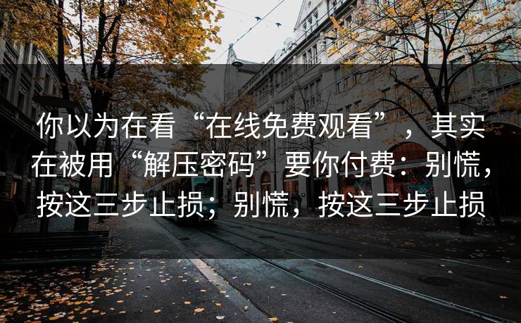 你以为在看“在线免费观看”，其实在被用“解压密码”要你付费：别慌，按这三步止损；别慌，按这三步止损